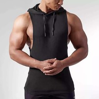 Camiseta Deportiva de Culturismo con Bordado 3D, Top Formal de Punto con Cuello Redondo, Corte Musculoso, Sin Mangas, con Capucha, de Spandex
