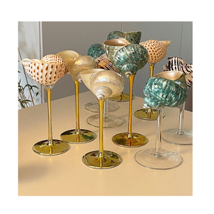 Scallop Wine <b>Glass</b> and Seashell Cup Coastal Themed Handmade Drinkware for Export and Gift Shops - Product Image 2