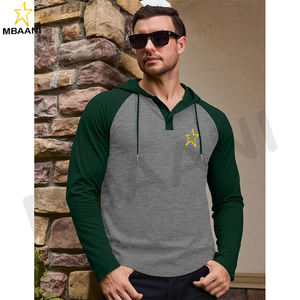 Sweat-shirt à capuche pour homme, manches longues, décontracté, athlétique, mode, pull à capuche avec col contrasté et cordon de serrage - Product Image 3