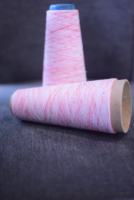Hot Sale 20/1 Pink Dyed Ring-spun Yarn with Cut Filaments 100% Polyester High Tenacity Recyclable for Knitting Weaving