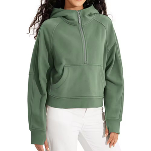Sudadera Corta con Capucha de Manga Larga para Mujer, Ligera, Transpirable, 100% Algodón, Servicio OEM, Precio Razonable - Product Image 1