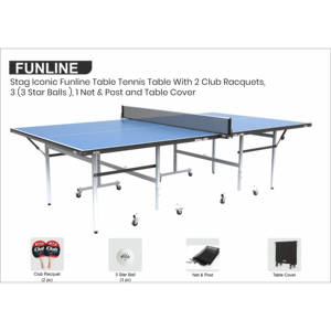 Stag Iconic Fun Line Professional <b>Table</b> <b>Tennis</b> <b>Table</b> Full-Size Modern Moveable Foldable MDF 25mm Surface for Indoor Outdoor - Product Image 2