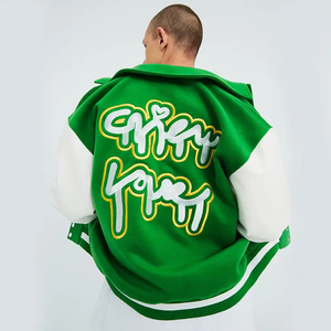 Veste d'université brodée de baseball à manches en cuir pour hommes Spot Wholesale Formal Outdoor Letterman Jacket - Product Image 3