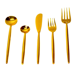 Ensemble de couverts or ensemble de couverts couteau à dîner en acier inoxydable cuillère fourchette maison cuisine restaurant vaisselle mariage événement décor 2024 - Product Image 4