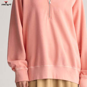 Logo personnalisé sweats respirants anti-rides de haute qualité pour femme sweats courts à fermeture éclair pour femme à vendre - Product Image 4