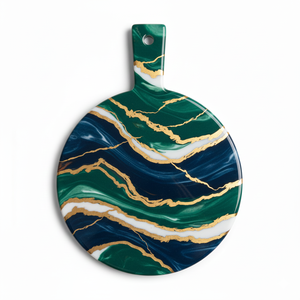 Tabla de Cortar Redonda de Resina de Mármol Hecha a Mano, de Alta Calidad, Duradera y Ecológica, Tabla de Cortar para Cocina, Plato para Queso, Hogar - Product Image 3