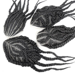 <span class=keywords><strong>Afro</strong></span> Vlecht Toupet voor Mannen, Cornrows Vlecht Haarstukken, HD Kant Dunne Huid Haarvervangend Systeem, Haarunits, Vlechtpruik - Product Image 4