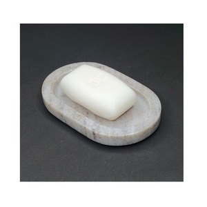 Cuenco para afeitar de mármol blanco hecho a mano, jabonera para afeitar tarde, patrón redondo con ranuras interiores - Product Image 1