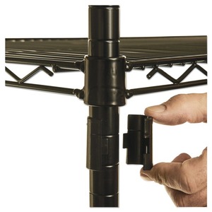 Alera ALESW504824BL Kit d'étagères métalliques réglables à quatre niveaux 48 po. X 24 pouces X 72 In. Certifié NSF, couleur noire industrielle - Product Image 4