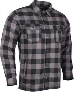 GK Men's Armored Checkered Flannel Biker Shirt Windproof <b>Waterproof</b> <b>Storage</b> Pockets CE Approved Armor Reinforced Flame-Retardant - Product Image 2
