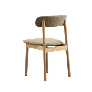 เก้าอี้รับประทานอาหารสแกนดิเนเวียนที่ทันสมัยเก้าอี้ไม้ทำด้วยมือพร้อมพนักพิงโค้งหุ้มเบาะสำหรับบ้านคาเฟ่ร้านอาหาร - Product Image 3