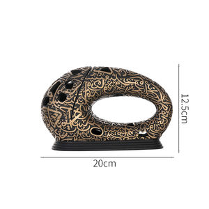 Venta caliente resina de lujo Mabkhara quemador hueco tallado Agarwood para UAE KSA decoración religiosa - Product Image 5