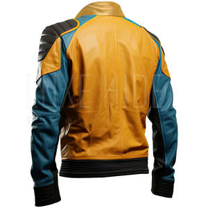 Veste en cuir de moto imperméable pour hommes Veste en cuir de moto sur mesure Concevez votre propre veste en cuir de moto pour hommes - Product Image 2