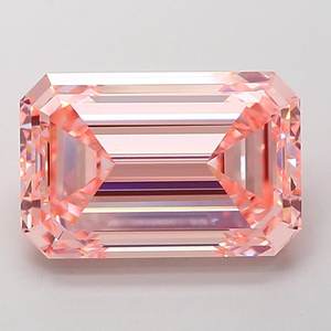 Diamante Cultivado en Laboratorio, Color Rosa Intenso, Corte Esmeralda, 5.04ct, VVS2 - Product Image 1
