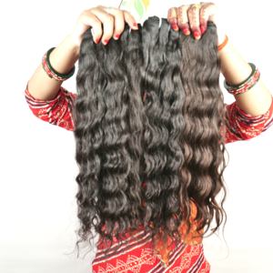 ผมต่อแบบอินเดียคลื่นลึกเป็นลอนเหมือนผมสำหรับผู้หญิงมัดเป็นลอนเหมือนผมสีดำธรรมชาติ100% ราคาถูก - Product Image 4