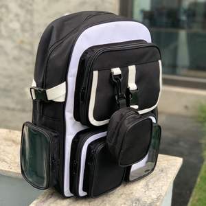 Mochila negra Unisex impermeable 100% poliéster diseñado compartimento para computadora portátil bolsas para estudiantes Hecho en Vietnam - Product Image 5