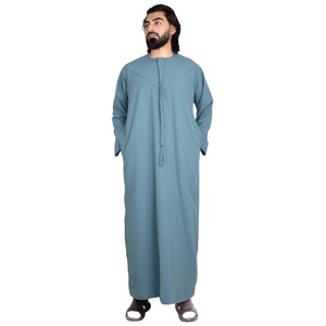Ropa Islámica Elegante de Talla Grande al por Mayor, Jubbah Thobe, Algodón Transpirable de Secado Rápido, Ligero, Tradicional Musulmán para Eid/Ramadán - Product Image 3