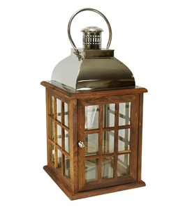 Linterna blanca de madera y vidrio linterna colgante de forma personalizada de fabricante y proveedor en India - Product Image 2