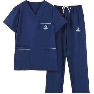 Top y pantalones médicos cruzados con cuello en V para mujer, conjunto de uniformes femeninos al por mayor, suministro de fábrica de enfermeras, conjunto de fregado para correr - Product Image 2