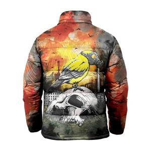 Unisex Casual Outdoor Winter <b>Jacket</b> Custom Design Sublimation Printed Puffer Hood Street Wear Bubble Style Pocket <b>Waterproof</b> - Product Image 6