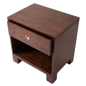 Mesa de Noche de Madera de Teca Maciza, Moderna y Minimalista, Mesa de Lámpara Contemporánea para Juegos de Muebles de Dormitorio - Product Image 6