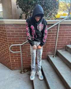 Fabricant sur mesure Streetwear Ensemble de pantalons de survêtement à strass Survêtement pour homme délavé à l'acide Survêtement surdimensionné pour hommes délavés au soleil - Product Image 5