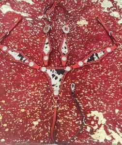 Juego de tachuelas de caballo de cuero de lujo Premium Logo personalizado Cuello de pecho de temporada Headstall Para Caballo occidental de tiro completo - Product Image 4