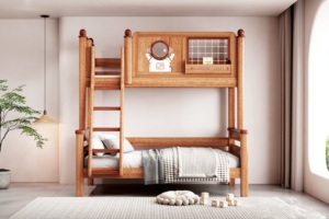 <b>Solid</b> <b>Wood</b> Twin <b>Bunk</b> <b>Bed</b> With Space Theme Design Contemporary Style Multi Functional Kids <b>Bed</b> - Product Image 5