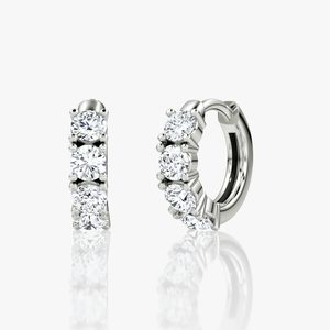 Pendientes de Aro Vintage con Moissanita de Corte Brillante de 0.60Ct en Plata de Ley Chapada en Oro de 5g, Marca Tishya Diamond - Product Image 1