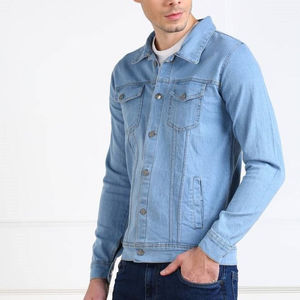 OEM Denim Jeans Jackets for Men With Full Customization / Custom Sport Style Men's Jeans Jacket for Outdoor Wear - Product Image 1
