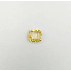 Saphir Jaune Naturel 4,5 Carats, Pierre Précieuse Non Montée, Coupe Ovale 9 x 10 mm, Facetté avec des Finitions Brillantes et Rose, Saphir Multicolore Arc-en-ciel - Product Image 1