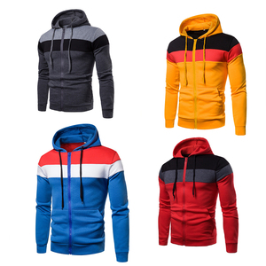 Sudadera con Capucha para Hombre, Informal, Cómoda, Tejida, Aislante, con Diseño de Colores Combinados, Impresión Digital, Resistente al Viento, Nueva, Deportiva, con Cierre para Invierno - Product Image 1