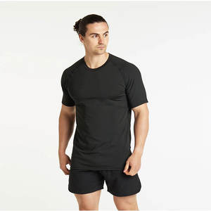 95% coton 5% élasthanne logo privé personnalisé fitness vêtements de sport vêtements unis hommes t-shirt - Product Image 4