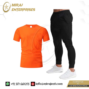 เซ็ตเสื้อยืดคอกลม + กางเกงสำหรับผู้ชายชุดวอร์มลำลอง2ชิ้นเสื้อยืดพิมพ์ลายสำหรับผู้ชาย - Product Image 4