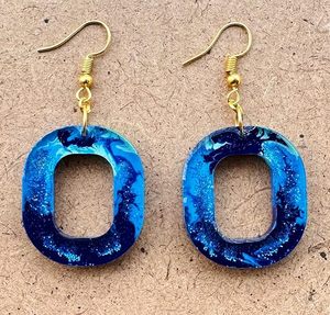 Pendientes de mariposa de resina Joyería inspirada en la naturaleza Linda Pendientes de resina de lámina metálica Pendientes hechos a mano de lujo a precio barato - Product Image 3