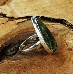 Bague en sérénite verte, argent sterling 925, taille ronde brillante, bijoux en pierres précieuses faits à la main - Product Image 3