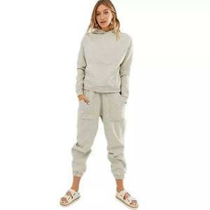 Survêtements pour femmes de qualité supérieure, taille plus, couleur unie, sweats à capuche personnalisés, vêtements de sport, vêtements de sport, prix de gros, MOQ faible - Product Image 2