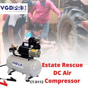 Mini compresseur d'air, pompe à Air, robuste, sans huile avec réservoir de 12 litres, 12V, haute efficacité, étanche aux intempéries - Product Image 4