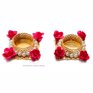 Bougeoirs faits à la main perle photophore pour la maison et Temple Decor Diya 'forme carrée pour la fête de mariage, Hldi Decor Holders - Product Image 2