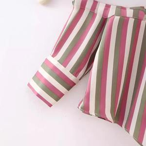 Autumn New Women's Fashion Long Sleeve Single-Breasted <b>Striped</b> Loose-Fit Casual Shirt Regular Length with <b>Tank</b> Style - Product Image 3