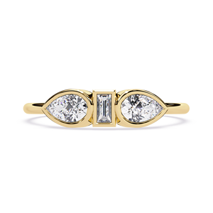 SHREERAJ SOLITAIRE IGI certifié or 18 carats diamant naturel 0.40 carat bague poire forme coupes élégant mariage bijoux de mariée pour - Product Image 1