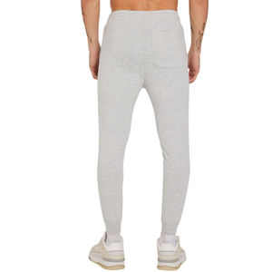 Pantalon de survêtement gris chiné pour homme, coupe ajustée, 80% coton, poignets côtelés, look streetwear minimaliste, tissu doux, confortable, décontracté - Product Image 2