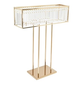 Mesa de boda de cristal de Metal de lujo, soporte de flores, jarrón de centro de mesa de alta calidad para decoraciones de fiesta, accesorios de boda - Product Image 4