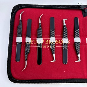 แหนบต่อขนตา GETUP BROSONS IMPEX สีดำเคลือบผงสีเงิน ปลายสแตนเลส ป้องกันไฟฟ้าสถิต ทนทาน เรียบลื่น ขนาด 10 มม. จับถนัดมือ - Product Image 5