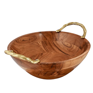 Bol en bois de la plus haute qualité bol en bois décoratif classique vaisselle en gros bol à salade avec accents floraux au prix le plus bas - Product Image 5