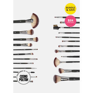 A3shop AOA Essential - Juego de 24 Brochas de Maquillaje Planas, Brochas para Delineador de Ojos, Cejas, Ojos, Rostro, Labios, Corrector y Bálsamo - Product Image 2