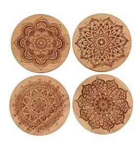 จานรองแก้วไม้พร้อมพิมพ์ลายสำหรับตกแต่งบ้านและเครื่องครัว - Product Image 4