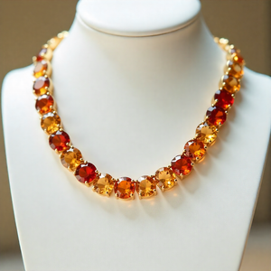 Yellow Hydro Round <b>Necklace</b> 10 mm | 16 Inch 925 Sterling <b>Silver</b> 18K Gold Plated Bridal & Party Jewelry <b>for</b> <b>Women</b> - Product Image 6