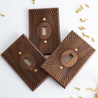 Plaque de couverture de prise murale en bois artisanal, style vintage |   Cache-prise décoratif en bois |   Décoration intérieure pour la maison et l'hôtel