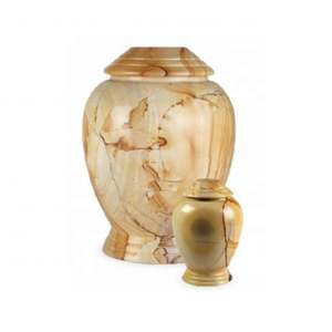 Luxury Light Beige Marble Cremation Urn Set with Natural Veins Traditional Funeral <b>Memorial</b> <b>Stone</b> Jar for Human Ashes - Product Image 3